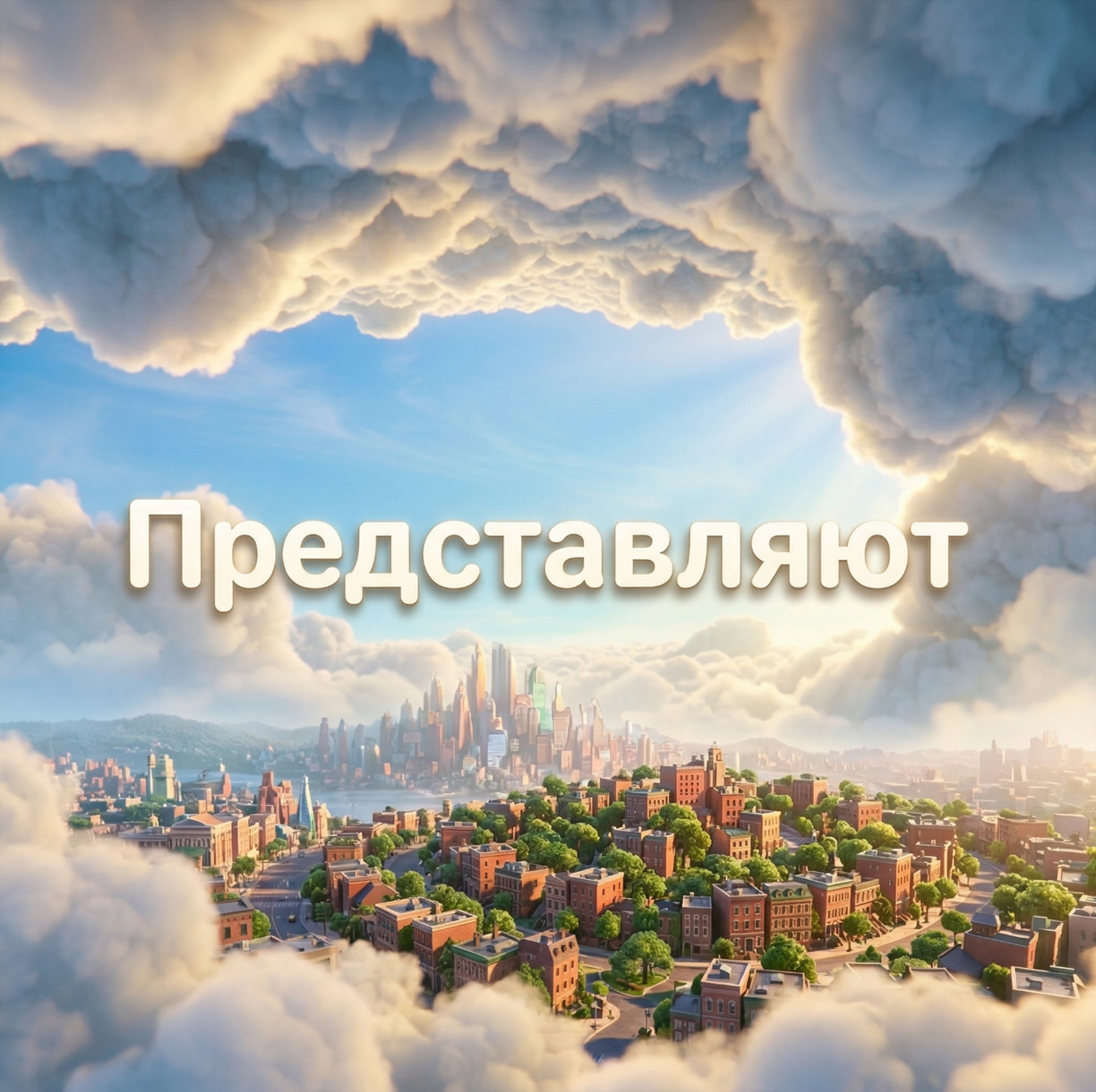 Пример сломанной генерации в Nano Banano 2: город «сидит» на облаке, верх и низ кадра — параллельные миры
